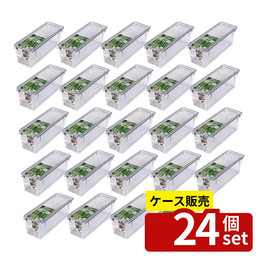 【箱売り 24個セット】すのこ付き透明野菜保存容器 M | 保存容器 透明 野菜 保存 野菜保存容器 すのこ付き BPAフリー 冷蔵庫整理 クリア容器 清潔感 中身見える 水切り機能 小型野菜 冷蔵庫収納 食材収納 便利なフタ プラスチック容器 耐冷 11,536円