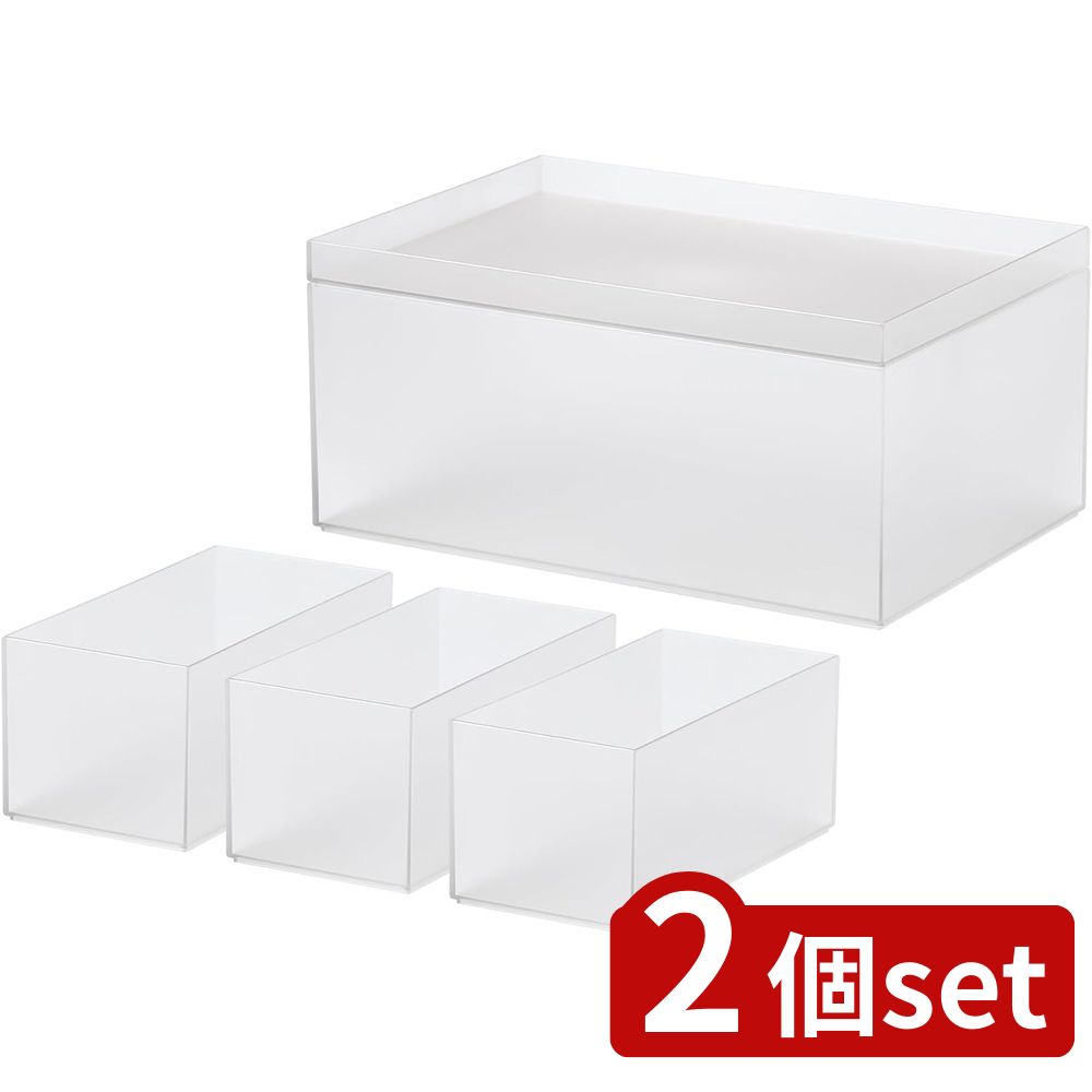 2個set ライクイット(like-it) タイディアップボックス 深型5点 TDS-02 | タイディアップボックス 収納ボックス ストックボックス 小物収納 深型ボックス プラスチック収納 仕切りボックス スタッキングボックス インナー収納 トレー収納 キッチン収納