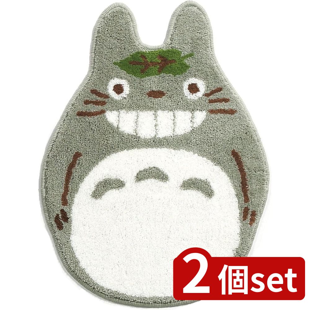2個set センコー となりのTゆっくりアクセントM65×48 GY | アクセントマット トトロ マット ゆっくり インテリアマット 洗濯可 グレー ダイカット かわいい キャラクター 足元マット すべり止め トイレマット バスマット フリーマット 学習机 玄関マット リビング