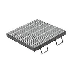 カネソウ　スチール製グレーチング　T2-QXC-11038　(本体のみ)　※受枠別売り　1100×(545+545)×38　細目ノンスリップ　正方形型　集水桝用 [時間指定不可]