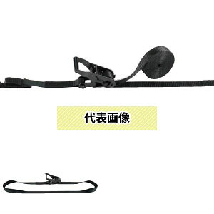 OH(オーエッチ工業)　荷締機　ラッシングベルト　LBR300WBK E50　ラチェットバックルオールブラック　ワイドハンドル　端末金具：エンドレス　ベルト長さ：固定側-/巻取側5m　[受注生産品]