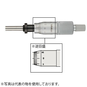 ミツトヨ(Mitutoyo) MHN6-25(150-822) マイクロメータヘッド(標準形) 汎用タイプ ナット付ステム 先端平面ラチェット付 逆目盛 測定範囲：0～25mm