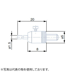 TESA(テサ)　No.03560008　替えピン式フラット面付測定子 スチール φ1.5mm　FLAT CONTACT TYPE, STEEL