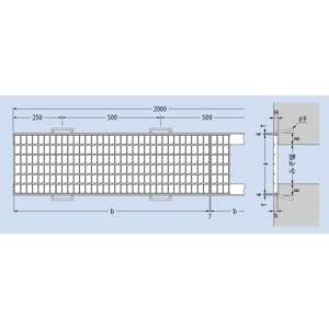 カネソウ　スチール製グレーチング　HXBM-23019　(本体のみ)　※受枠別売り　300×993×19　ノンスリップ　歩道側溝用 [時間指定不可]