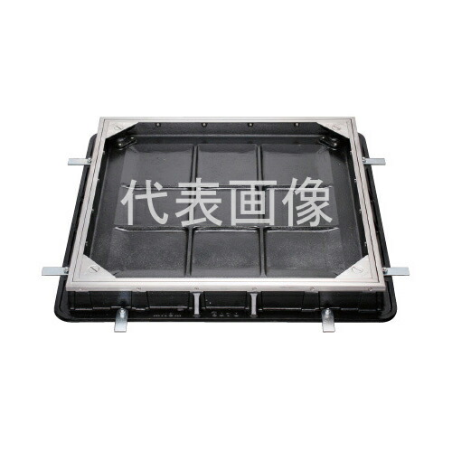 カネソウ カラー舗装用鉄蓋 MKSM-6-4555 ハンドルなし (1064210502) 桝内径寸法：450×450 タイル用 密閉形 充填深さ40mm T-6 [時間指定不可]