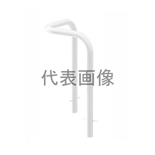 カネソウ 車止め YD6H5-K(白) (1048426853) Φ60.5×800(H)×650(W) 色：白（焼付塗装） スチール製 固定式 コーナー型 [時間指定不可]
