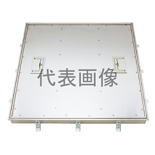 カネソウ フロアーハッチ MSES-P-450 (1060160502) 製品寸法（mm）：450×450×50 張物用（適合床材：3mm以下） 屋内外用 一般形 ステンレス製 把手ロック式 [時間指定不可][受注生産品]