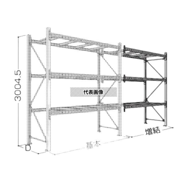 日本ファイリング パレットラック 30H-3段(積載重量1t/段) P6-30X25A09-3B 増結・連結1連3段 [法人限定][送料別途お見積り]｜セミプロＤＩＹ店ファースト