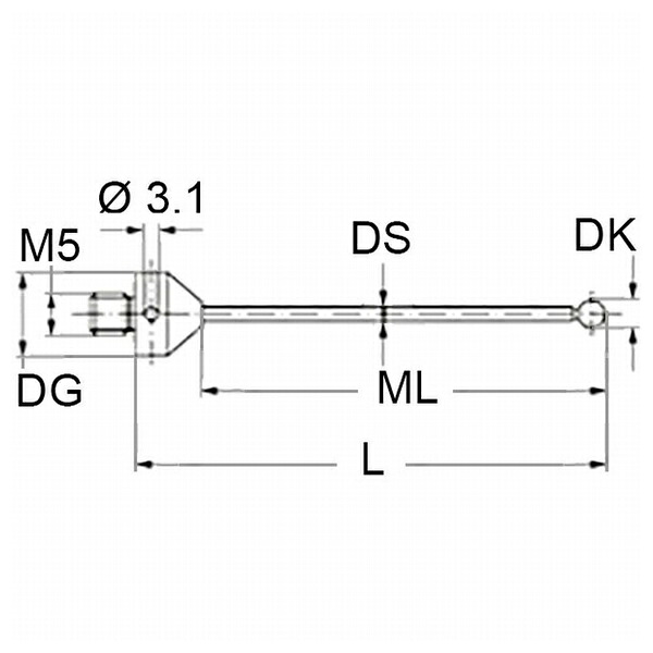 レニショー A-5555-1095 ツァイス製プローブ用スタイラス ストレート M5 φ0.6mm ルビー球 超硬軸 長さ32mm ML12mm [法人限定]｜セミプロＤＩＹ店ファースト