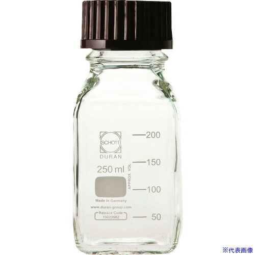 ■SIBATA 耐熱ねじ口角びん 赤キャップ付 250mL 10入 0172302501A(1073374)[送料別途お見積り][法人限定][掲外取寄]｜セミプロＤＩＹ店ファースト