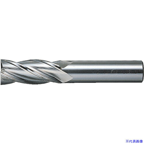 ■三菱K 4枚刃センタカット ハイススクエアエンドミルミディアム刃長(M)22mm 4MCD2200(1102486)