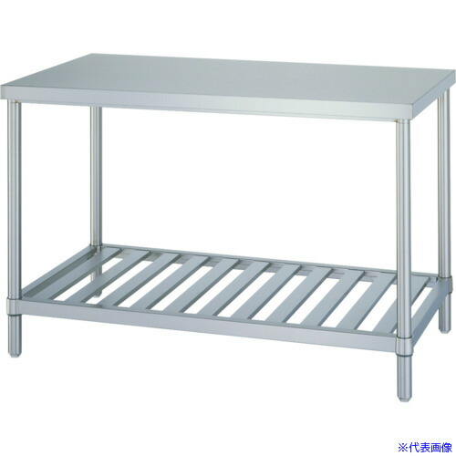 ■シンコー ステンレス作業台(スノコ棚板タイプ・SUS430) 600×600×800 WS6060(1161554)[法人限定][直送元]