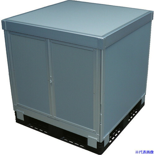 ■TRUSCO パレットボックス スタックカーゴ2面観音扉・2面パネルタイプ 1100&times;1100&times;H600 SCP2T21160(1161919)[法人限定][直送元]｜セミプロＤＩＹ店ファースト 59,268円