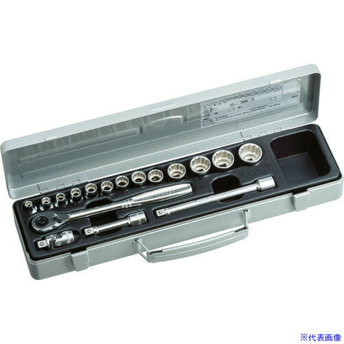■TONE ソケットレンチセット 差込角9.5mm 17点セット 6角 12角 1560M(1165496)