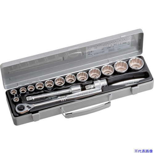 ■TONE ソケットレンチセット 差込角12.7mm 17点セット 12角(10mm～) 760M(1165763)