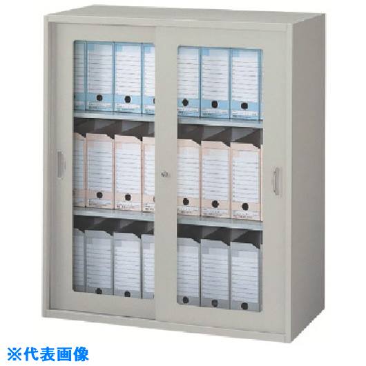 ■NAIKI 収納庫 NWL型 ガラス引違い書庫 899×500×1050 NWL0911HGAW(1186190)[送料別途お見積り][法人限定][外直送]