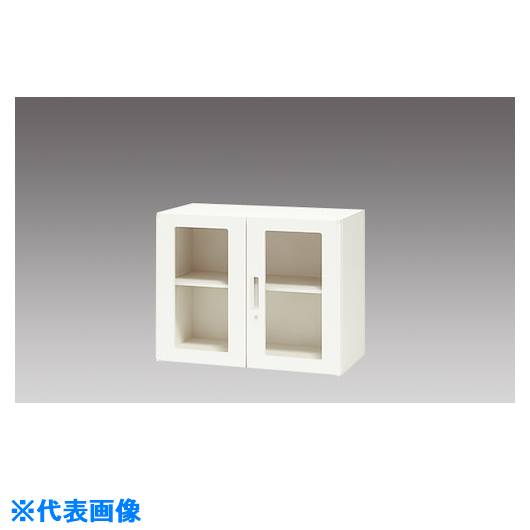 ■NAIKI 収納庫 CW型 ガラス両開き書庫 W899×D450×H700 CW0907KGWW(1186612)[送料別途お見積り][法人限定][外直送]