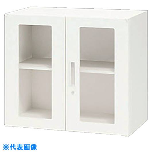 ■NAIKI 収納庫 CW型 ガラス両開き書庫 W800×D450×H700 CW0807KGWW(1228960)[送料別途お見積り][法人限定][外直送]