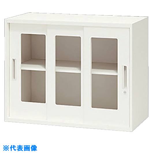 ■NAIKI 収納庫 CWS型 ガラス引違い書庫(3枚扉) 899×400×700 CWS0907HG3WW(1230556)[送料別途お見積り][法人限定][外直送]