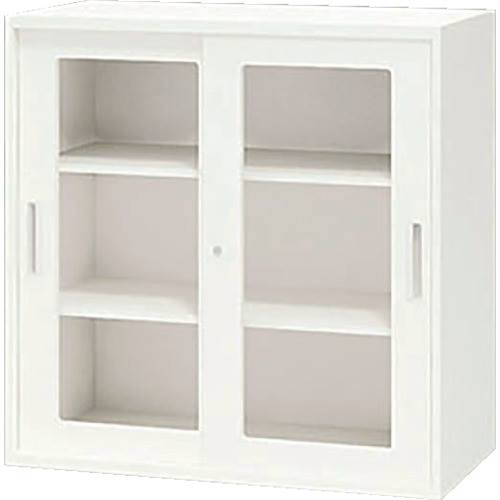 ■NAIKI 収納庫 CWS型 ガラス両開き書庫 899&times;400&times;900 CWS0909KGWW(1233646)[送料別途お見積り][法人限定][外直送]｜セミプロＤＩＹ店ファースト