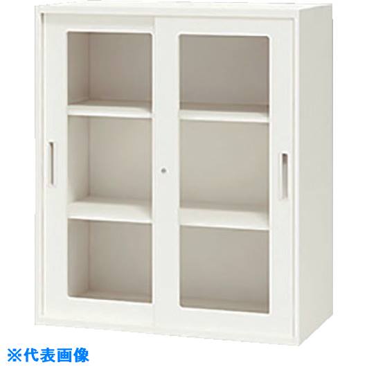 ■NAIKI 収納庫 CWS型 ガラス引違い書庫 W800×D400×H1050 CWS0811HGWW(1238397)[送料別途お見積り][法人限定][外直送]