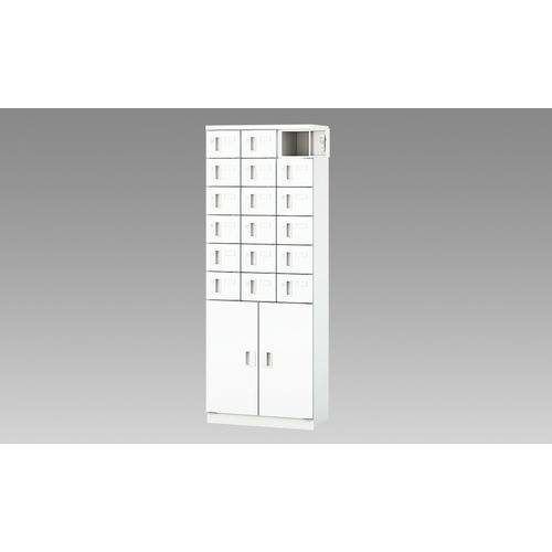 ■NAIKI 小物入れロッカー(18人用) PLK0616C18CWW(1246383)[送料別途お見積り][法人限定][外直送]