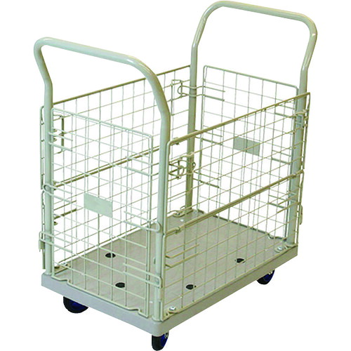 ■金象 プラキャリーラック金網付L小 フットブレーキ付 183622(1249596)[送料別途お見積り][法人限定][外直送]