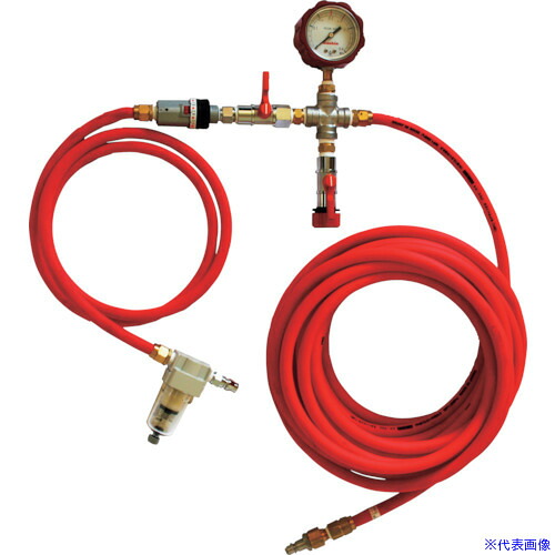 ■Hoshin 止水ボール用空気注入ホース 大口径用A10m(圧力計付) WSLHA10M(1251721)[送料別途お見積り][法人限定][外直送]｜セミプロＤＩＹ店ファースト