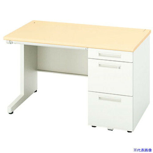 ■NAIKI 片袖デスク(ロングストローク XEHH型/天板:シルクウッド 本体:クリアーホワイト/W1200&times;D700&times;H720 XEHH127HWS(1253298)[送料別途お見積り][法人限定][外直送]｜セミプロＤＩＹ店ファースト