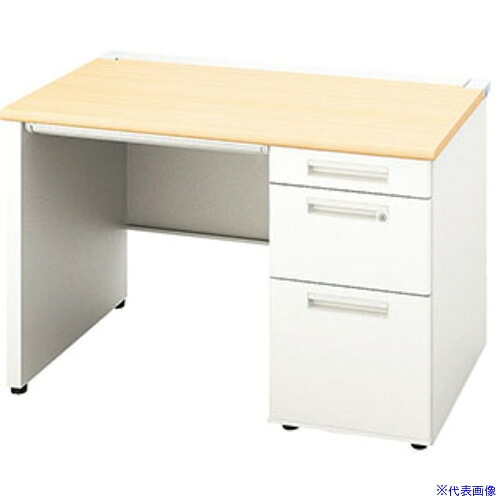 ■NAIKI 片袖デスク(パネル脚) XEHH型/天板:シルクウッド 本体:クリアーホワイト/W1100×D700×H720 XEHH117BPWS(1255243)[送料別途お見積り][法人限定][外直送]