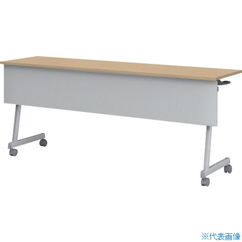 ■IRIS スタンダードスタックタイプ Z脚幕板付 1500×450 天板カラー:ナチュラル CFT89Z1545MNA(1256524)[送料別途お見積り][法人限定][直送]