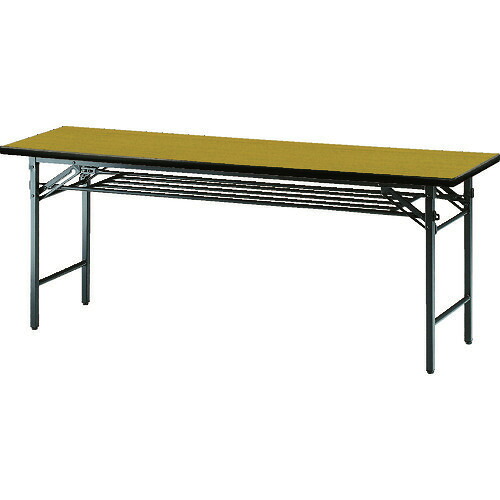 ■TRUSCO 会議用テーブル棚付折り畳み式 1800&times;600&times;700 チーク チーク TS1860(T)(1259030)[送料別途お見積り][法人限定][直送]｜セミプロＤＩＹ店ファースト