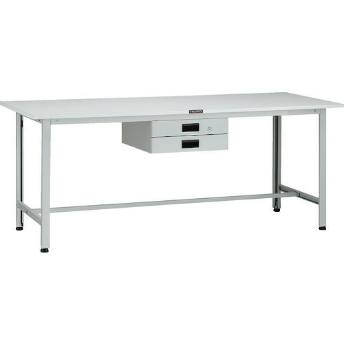 ■TRUSCO 軽荷重作業台(200kg)AO型 1800X600XH740 薄型2段引出付 ホワイト色 AO1860UDK2(1259163)[法人限定][直送元]