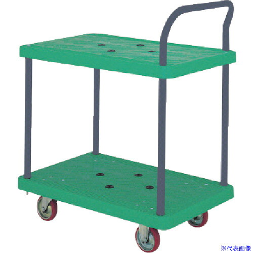 ■アイケー 樹脂製2段式ハンドル台車 P104(1264735)[送料別途お見積り][法人限定][外直送]｜セミプロＤＩＹ店ファースト