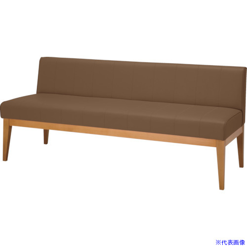 ■MIZUNO 木脚ロビーチェア 2人用背付 ブラウン MBC1815WD58BR(1275537)[法人限定][外直送元]