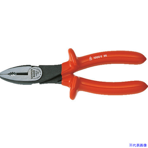 ■BAHCO 絶縁ペンチ ピアノ線切断2.0mm 全長180mm 1000V絶縁ハンドル付 2628S180(1287362)