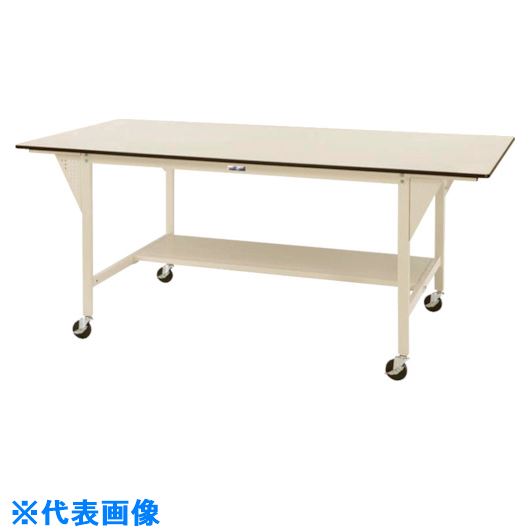 ■ヤマテック 軽量作業台 ワークテーブル ワイドタイプ 移動式 半面棚板 W2400×D1200×H1016mm SWPWHC2412TII(1325984)[法人限定][外直送元]