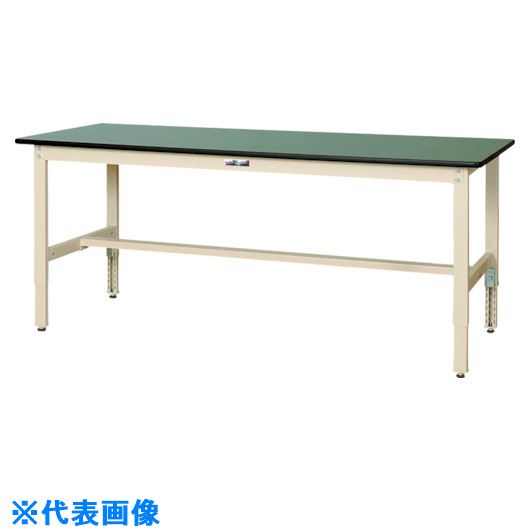 ■ヤマテック 軽量作業台 ワークテーブル300シリーズ 高さ調整タイプ 塩ビシート天板 W1800&times;D600&times;H600～900mm グリーン/ヤマテックアイボリー SWRA1860GI(1333942)[法人限定][外直送元]｜セミプロＤＩＹ店ファースト