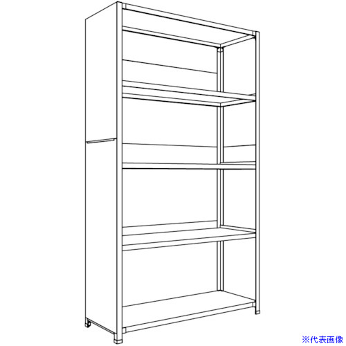 ■NF 背板・側板付軽量物品棚W1200D450H2100F5 LA74S25(1355450)[送料別途お見積り][法人限定][外直送]｜セミプロＤＩＹ店ファースト 34,320円