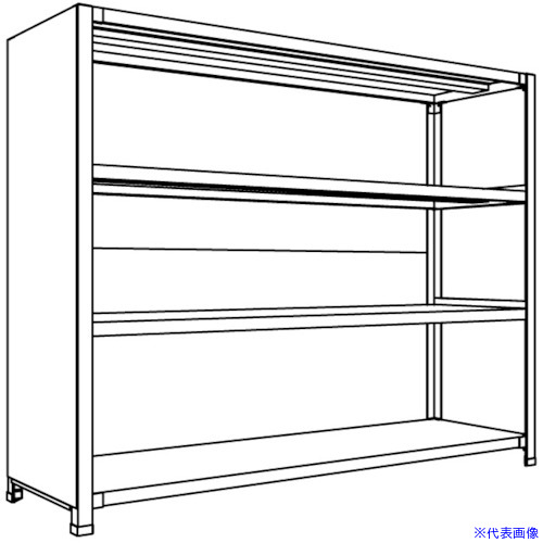 ■NF 背板・側板付軽量物品棚W1500D450H1200F4 LA45S24(1355508)[送料別途お見積り][法人限定][外直送]