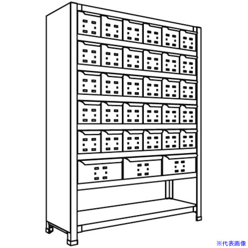 ■NF 引出し付軽量物品棚W900D300H1200F8 LA43K78(1355536)[送料別途お見積り][法人限定][外直送]｜セミプロＤＩＹ店ファースト