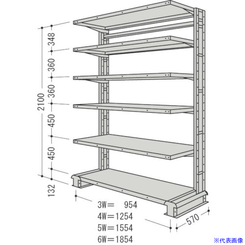 ■NF キャンチラック単式1連W954D570H2100F6 CR73SS6(1357020)[送料別途お見積り][法人限定][外直送]｜セミプロＤＩＹ店ファースト