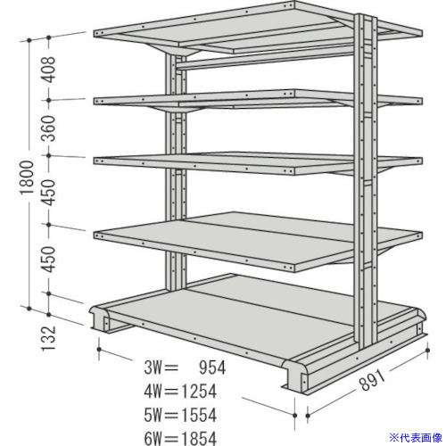 ■NF キャンチラック複式1連W1554D891H1800F5 CR65SW5(1357122)[送料別途お見積り][法人限定][外直送]｜セミプロＤＩＹ店ファースト
