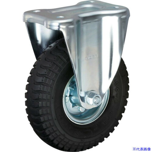 ■イノアック 重荷重用キャスター ニューマチック車輪・固定金具付 Φ294 3.505WK(1357159)[送料別途お見積り][法人限定][掲外取寄]