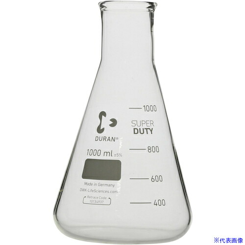 ■SIBATA スーパー肉厚三角フラスコ 広口 1000mL 10入 0106201000A(1358451)[送料別途お見積り][法人限定][掲外取寄]