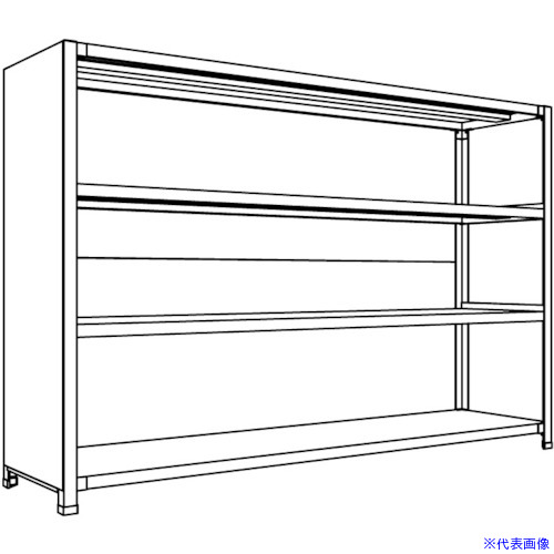 ■NF 背板・側板付軽量物品棚W1800D450H1200F4 LA46S24(1358616)[送料別途お見積り][法人限定][外直送]