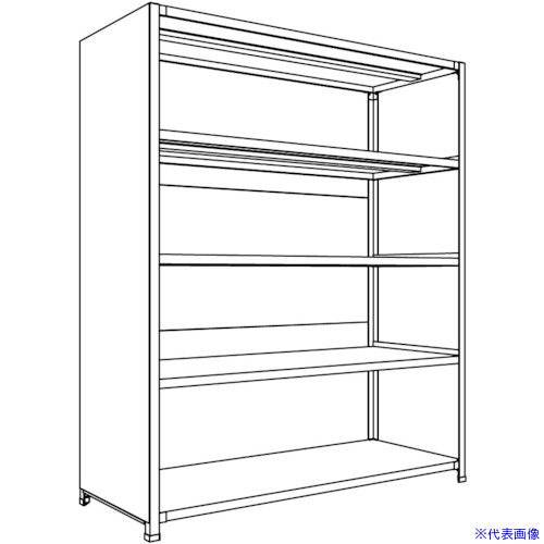 ■NF 背板・側板付軽量物品棚W1500D600H1800F5 LA65L25(1358623)[送料別途お見積り][法人限定][外直送]