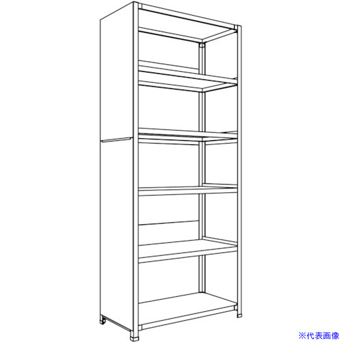 ■NF 背板・側板付軽量物品棚W900D450H2100F6 LA73S26(1360183)[送料別途お見積り][法人限定][外直送]