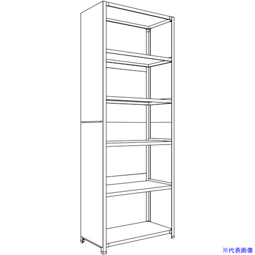 ■NF 背板・側板付軽量物品棚W900D450H2400F6 LA83S26(1360206)[送料別途お見積り][法人限定][外直送]｜セミプロＤＩＹ店ファースト