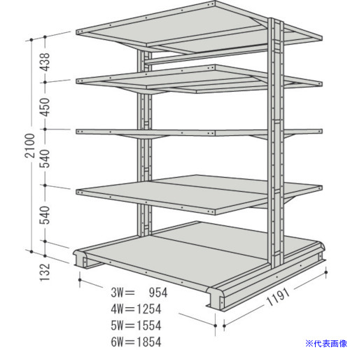 ■NF キャンチラック複式1連W954D1191H2100F5 CR73LW5(1360244)[送料別途お見積り][法人限定][外直送]｜セミプロＤＩＹ店ファースト